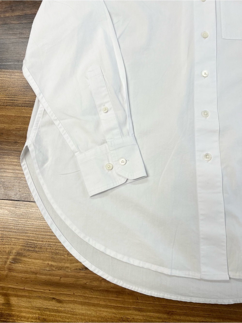 Madewell Oversized Button-Up Shirt in White Cotton Size XXS NWT - Picture 11 of 13